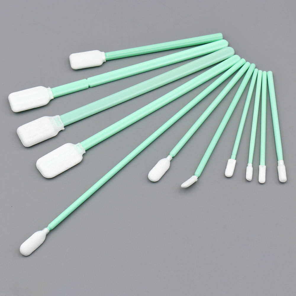 不同形状头部设计的无尘净化工业棉签清洁擦拭棒该